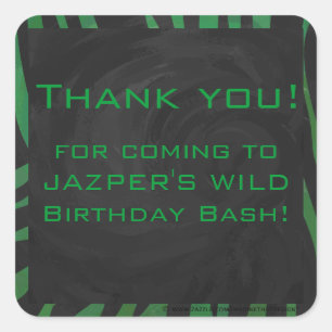 Adesivo Quadrado Zebra Monograma Impressão preto e verde