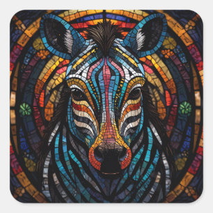 Adesivo Quadrado Zebra Mosaica Vibrante