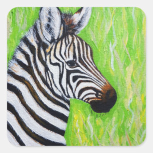 Adesivo Quadrado Zebra Painting