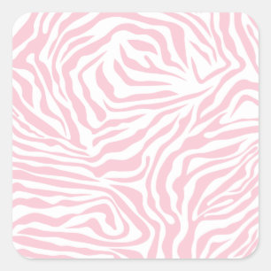 Adesivo Quadrado Zebra Rosa Raspando Animais Selvagens Impressão P