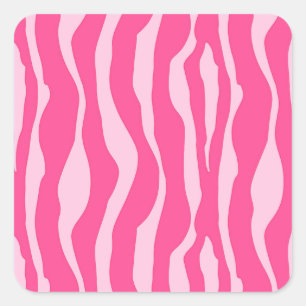 Adesivo Quadrado Zebra Stripes, Fuchsia Pink Stripes