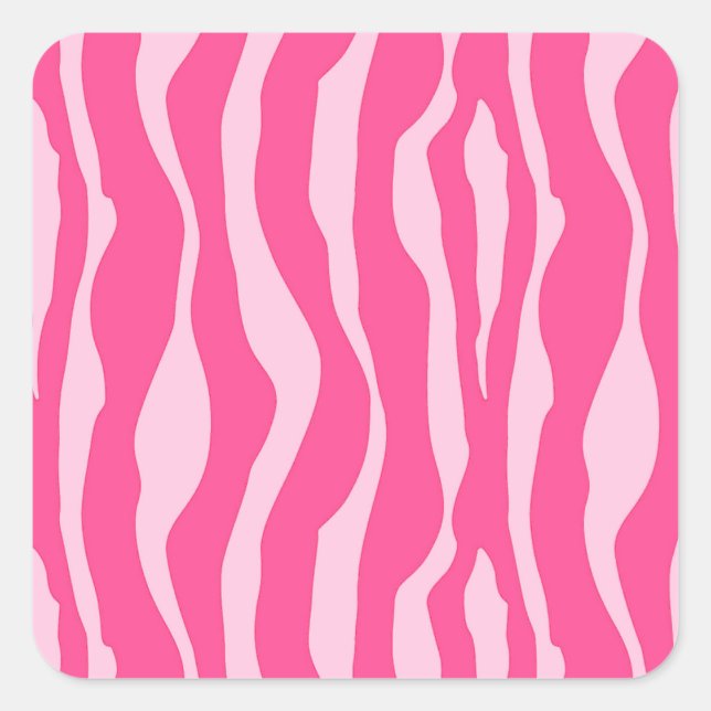 Adesivo Quadrado Zebra Stripes, Fuchsia Pink Stripes (Frente)