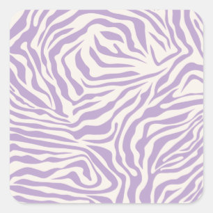 Adesivo Quadrado Zebra Stripes Púrpura Roxo Impressão Animal Selv