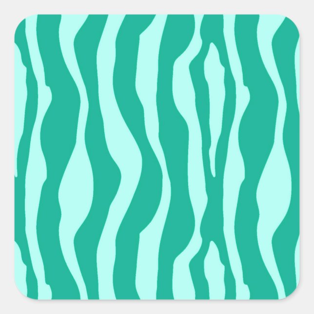 Adesivo Quadrado Zebra Stripes, Turquesa e Aqua (Frente)