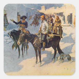 Adesivo Quadrado Zebulon Pike que entra em Santa Fé