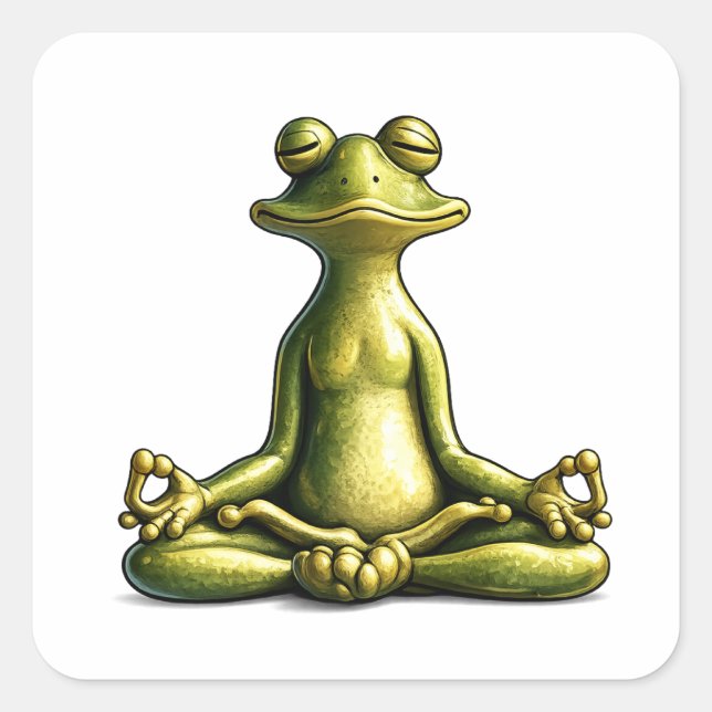 Adesivo Quadrado Zen Frog (Frente)