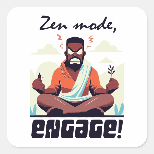 Adesivo Quadrado Zen Mode, Engage! ⚡ Adultação é uma falha (Frente)