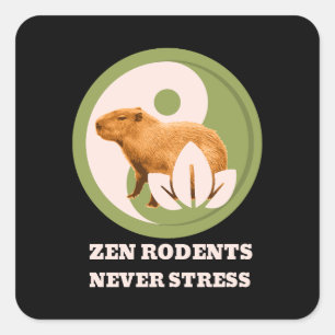Adesivo Quadrado Zen Rodents Nunca Stress Capybara