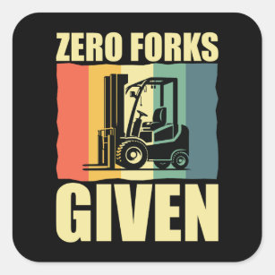 Adesivo Quadrado Zero Forks Fornecidos Engraçado Pun De Driver Fork
