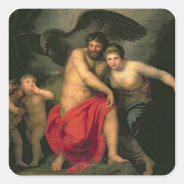 Adesivo Quadrado Zeus e Hera no Monte Ida, 1775 (Frente)