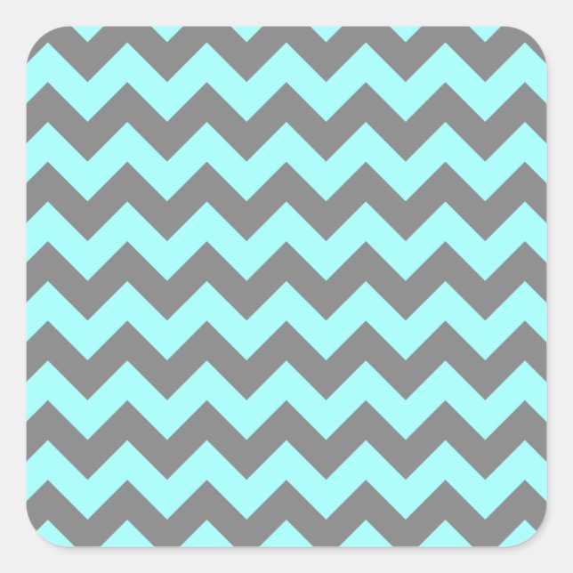 Adesivo Quadrado Zig Zag Aqua e Cinza (Frente)