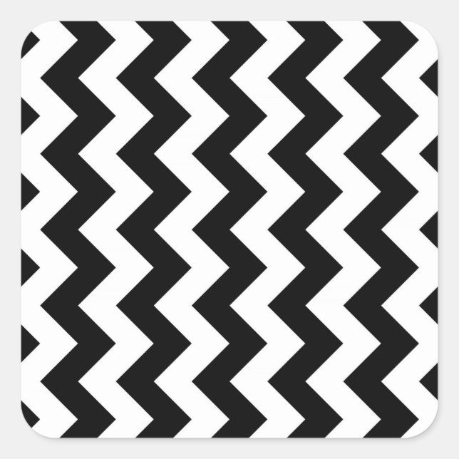 Adesivo Quadrado Zigzag preto e branco (Frente)