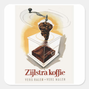 Adesivo Quadrado Zijlstra koffie - Vintage Café Ad