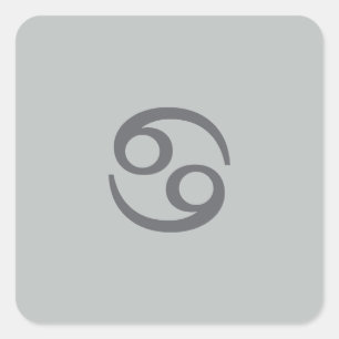 Adesivo Quadrado Zodiac cancer - cinza pálida