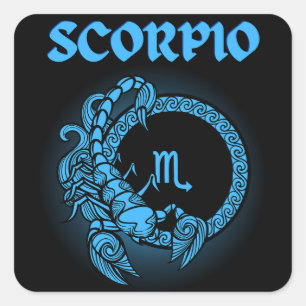 Adesivo Quadrado Zodíaco Sombrio - Escorpião Arte de Astrologia M