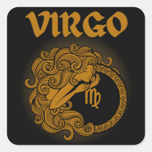 Adesivo Quadrado Zodíaco Sombrio - Virgem Arte de Astrologia Medi