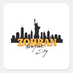Adesivo Quadrado Zohran Mamdani para Prefeito de NYC Democrata