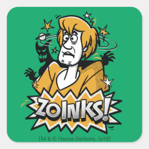 Adesivo Quadrado "Zoinks desgrenhado!" Gráfico de intervalo mínim