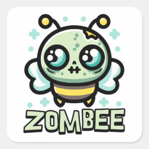 Adesivo Quadrado Zombee! Trocadilho de Cartoon Bumble Bumble Bumble