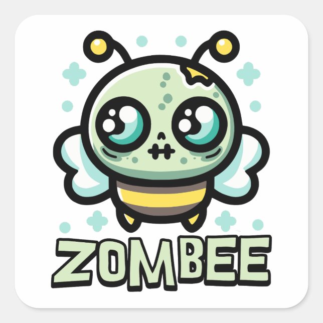 Adesivo Quadrado Zombee! Trocadilho de Cartoon Bumble Bumble Bumble (Frente)