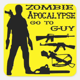 Adesivo Quadrado Zombie Apocalypse Vai Para A Arma Da Cara, Crossbo