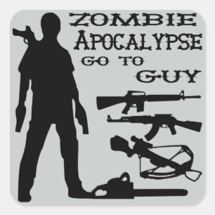 Adesivo Quadrado Zombie Apocalypse Vai Para A Cara (Armas) 2