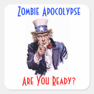 Adesivo Quadrado Zombie Apocolypse Sticker