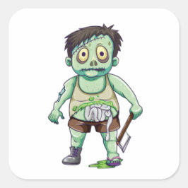 Adesivo Quadrado Zombie Ax Havoc