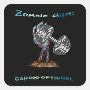 Adesivo Quadrado Zombie Gym: Cardio Opcional Zombie Gym