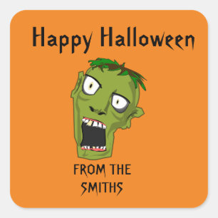 ADESIVO QUADRADO ZOMBIE HELLOWEEN SQUARE STICKER