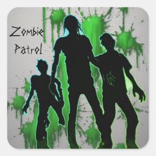 Adesivo Quadrado Zombie patrulha Stickers