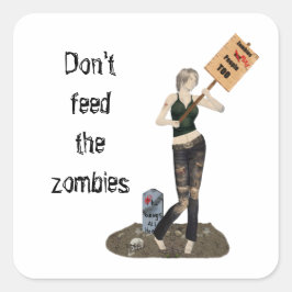Adesivo Quadrado Zombie Pin Up Girl Protest II Stickers
