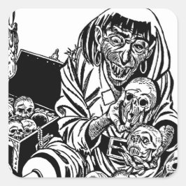 Adesivo Quadrado zombie pirata tesouro monstro arte horrorosa