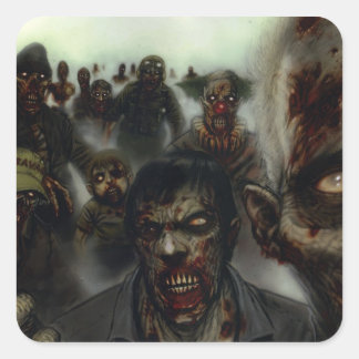 Adesivo Quadrado Zombies Halloween Stickers