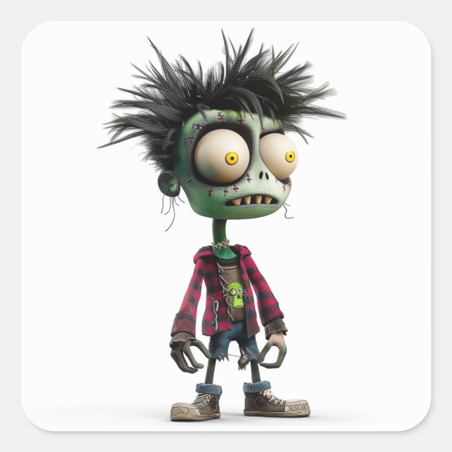 Adesivo Quadrado Zombo Kid - Vinheta Morta (Frente)