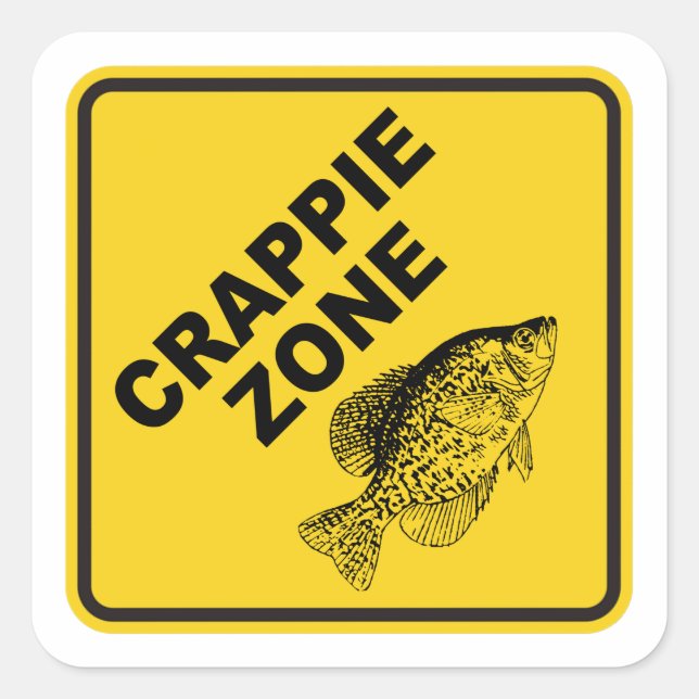 Adesivo Quadrado Zona Crappie (Frente)