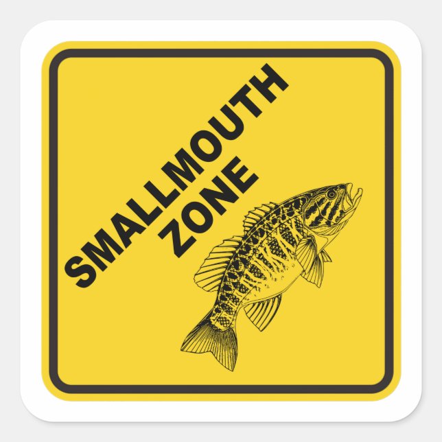 Adesivo Quadrado Zona de Smallmouth (Frente)