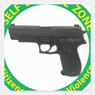 Adesivo Quadrado Zona-Violência da autodefesa