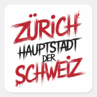 Adesivo Quadrado Zürich, Hauptstadt der Schweiz
