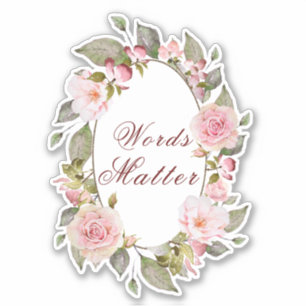 Adesivo Quadro Floral "Palavras Importantes"