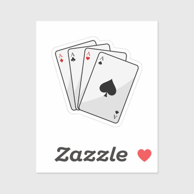 Adesivo Quadruplets Aces Cartões de pôquer (Folha)