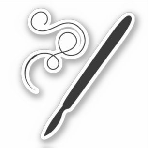 Adesivo Qualquer bisturi de cores e agulha