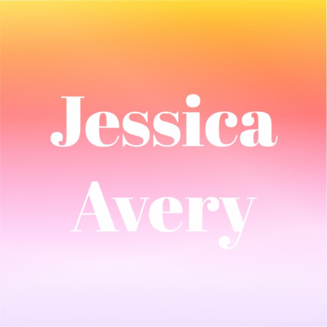 Adesivo Qualquer Nome | Texto Estilado Retromoderno Colori (Frente)