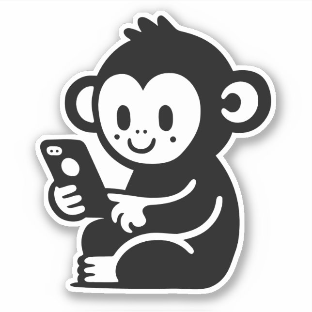 Adesivo Qualquer Telefone do Macaco a Cor (Frente)