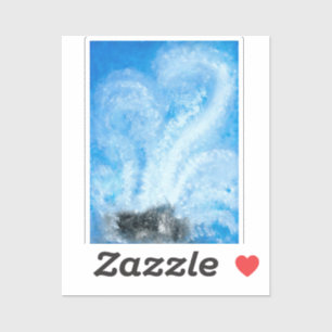 Adesivo Quando as ondas do oceano caem sobre a aquarela da