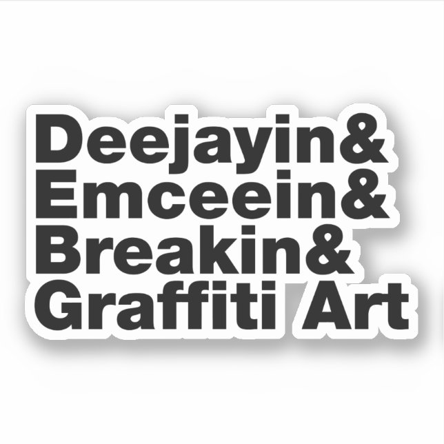 Adesivo Quatro Elementos de Hip Hop (Frente)