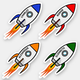 Adesivo Quatro foguetes adicionam nomes vinil