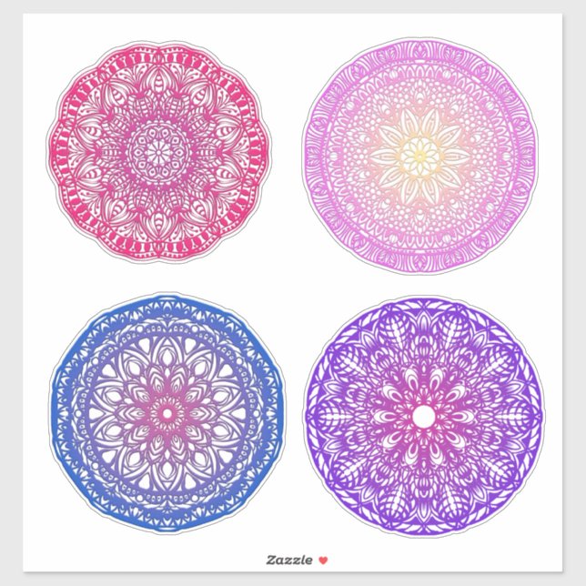 Adesivo Quatro Mandalas (Folha)