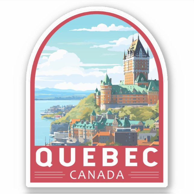 Adesivo Quebec Canada Viagem Art Vintage (Frente)