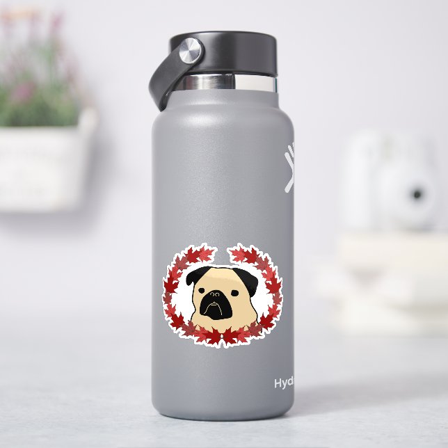Adesivo Quebra de Pug com fenda de Folha (HidroFlask)